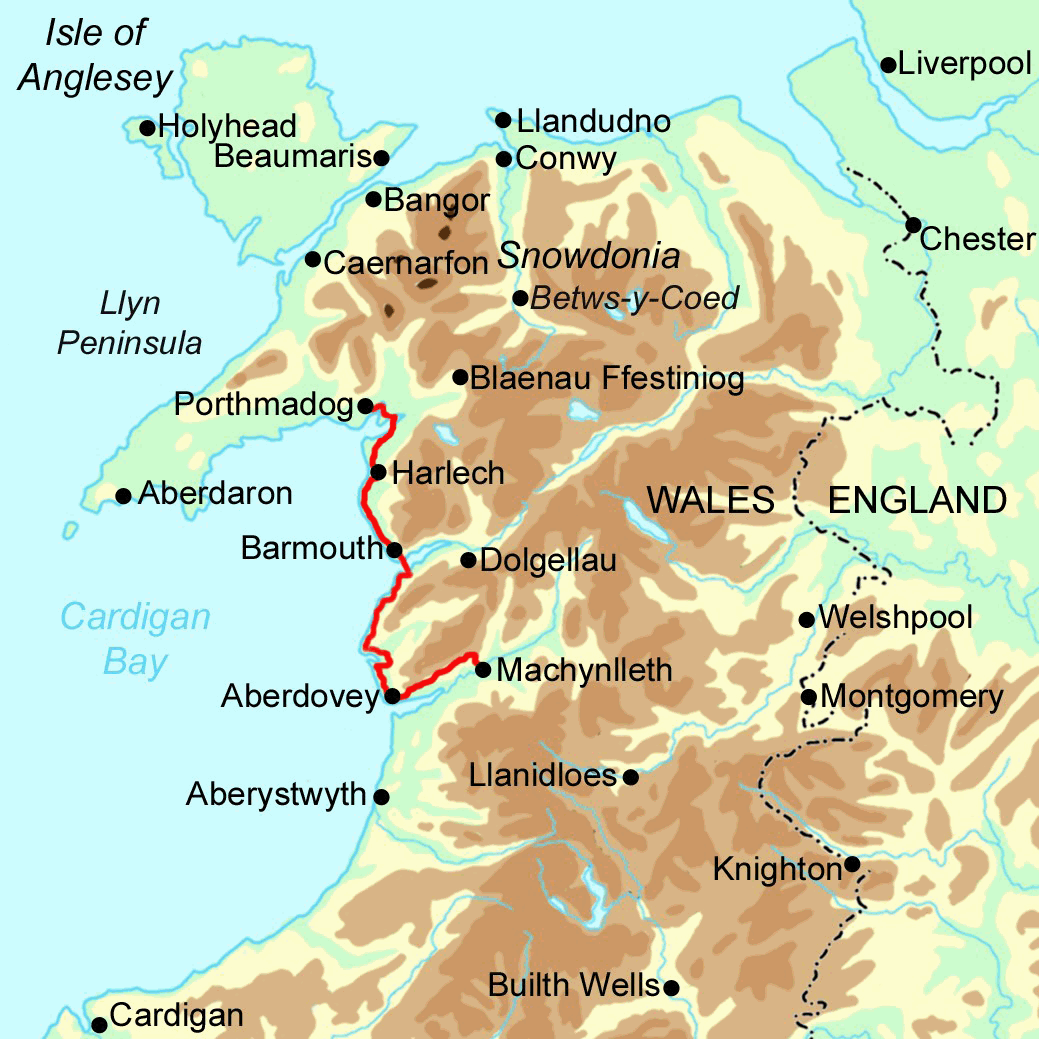 Meirionnydd Coast Path map